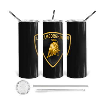 Lamborghini, 360 Eco friendly stainless steel tumbler 600ml, with metal straw & cleaning brush