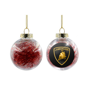 Lamborghini, Transparent Christmas tree ball ornament with red filling 8cm