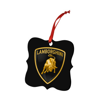 Lamborghini, Christmas ornament polygon wooden 7.5cm