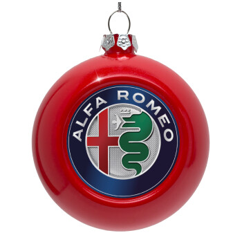 Alfa Romeo, Red Christmas tree ornament bauble 8cm