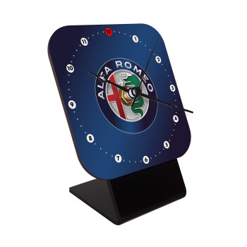 Alfa Romeo, Quartz Wooden table clock with hands (10cm)