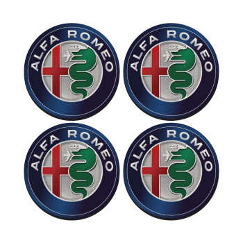 Alfa Romeo, SET of 4 round wooden coasters (9cm)