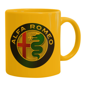 Alfa Romeo, Ceramic coffee mug yellow, 330ml (1pcs)