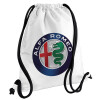 Backpack pouch GYMBAG white, with pocket (40x48cm) & thick cords