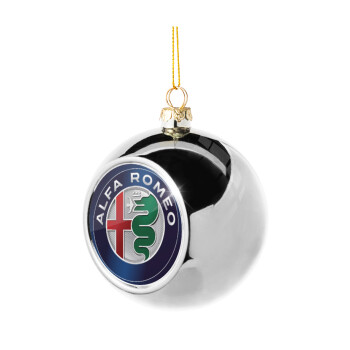 Alfa Romeo, Silver 8cm Christmas tree ball ornament