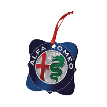 Alfa Romeo, Christmas ornament polygon wooden 7.5cm