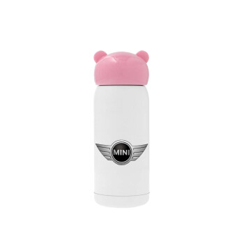 mini cooper, Pink stainless steel thermal flask, 320ml