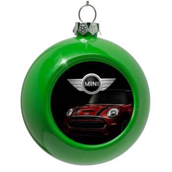 mini cooper, Στολίδι Χριστουγεννιάτικη μπάλα δένδρου Πράσινο 8cm