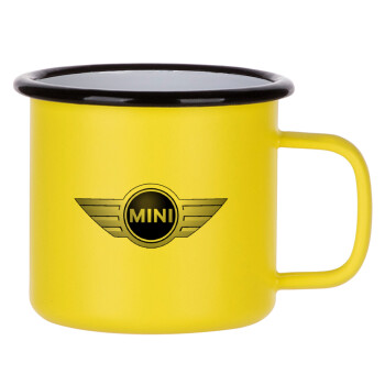 mini cooper, Κούπα Μεταλλική εμαγιέ ΜΑΤ Κίτρινη 360ml