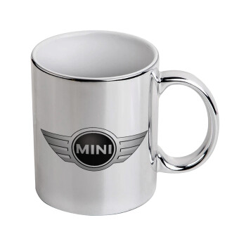 mini cooper, Κούπα κεραμική, ασημένια καθρέπτης, 330ml