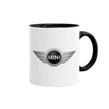 mini cooper, Mug colored black, ceramic, 330ml