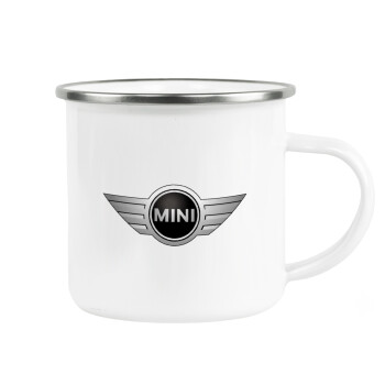 mini cooper, Κούπα Μεταλλική εμαγιέ λευκη 360ml