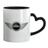 Mug heart black handle, ceramic, 330ml