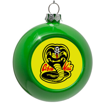 Cobra Kai Yellow, Green Christmas tree ornament bauble 8cm