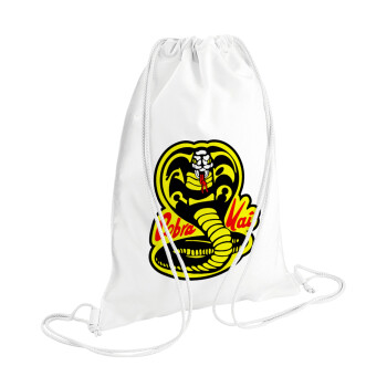 Cobra Kai Yellow, Backpack pouch GYMBAG white (28x40cm)