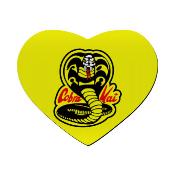 Cobra Kai Yellow, Mousepad καρδιά 23x20cm