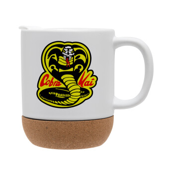 Cobra Kai Yellow, Κούπα, κεραμική με βάση φελού και καπάκι (ΜΑΤ), 330ml (1 τεμάχιο)