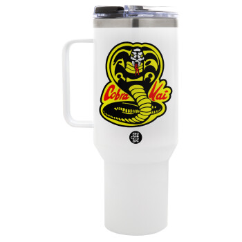 Cobra Kai Yellow, Mega Stainless steel Tumbler with lid, double wall 1,2L
