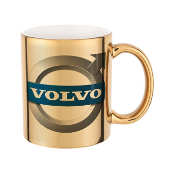 VOLVO, Mug ceramic, gold mirror, 330ml