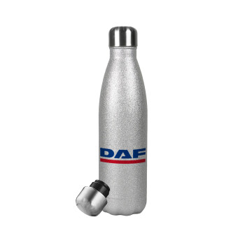 DAF, Metallic Glitter Silver Thermos Flask (Stainless steel), double-walled, 500ml