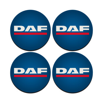 DAF, SET of 4 round wooden coasters (9cm)