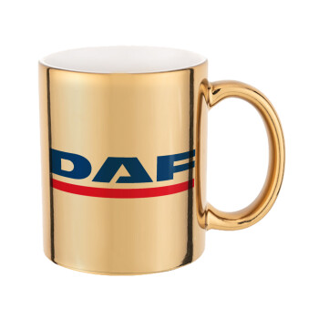 DAF, Mug ceramic, gold mirror, 330ml
