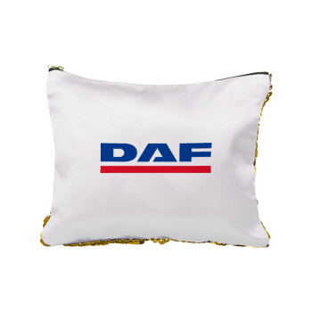 DAF, Sequin Gold Pouch Cosmetic Bag