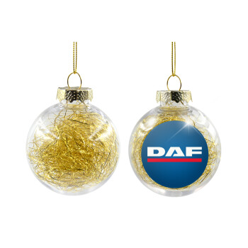 DAF, Transparent Christmas tree ball ornament with gold filling 8cm