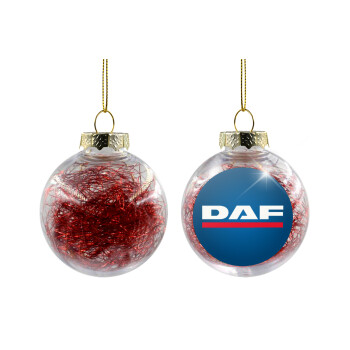 DAF, Χριστουγεννιάτικη μπάλα δένδρου διάφανη με κόκκινο γέμισμα 8cm