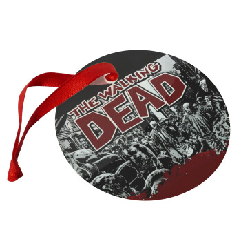 The walking dead comic drawing zombie, Christmas ornament glass 9cm