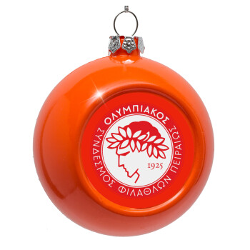 Ολυμπιακός, Orange Christmas tree ornament bauble 8cm