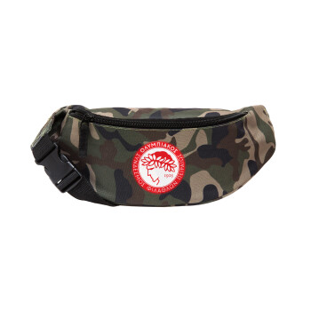 Ολυμπιακός, Unisex waist bag (banana) in Jungle camouflage color with 2 pockets