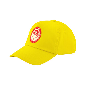 Ολυμπιακός, Child's Baseball Cap, 100% Cotton Twill, Yellow (COTTON, CHILD, UNISEX, ONE SIZE)