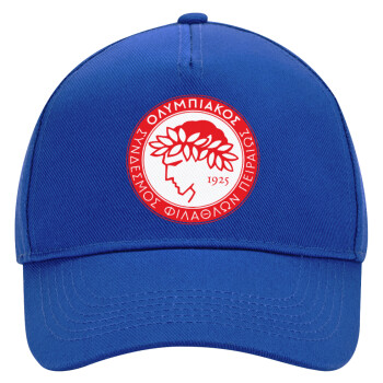 Ολυμπιακός, Ultimate Adult Hat BLUE, (100% COTTON DRILL, ADULT, UNISEX, ONE SIZE)