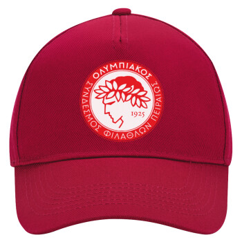 Ολυμπιακός, Adult Ultimate Hat RED, (100% COTTON DRILL, ADULT, UNISEX, ONE SIZE)