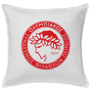 Ολυμπιακός, Sofa cushion White 50x50cm includes filling