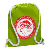 Backpack bag GYMBAG LIME GREEN, with pocket (40x48cm) & thick cords