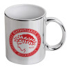 Mug ceramic, silver mirror, 330ml