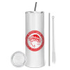 Tumbler stainless steel 600ml, with metal straw & cleaning brush